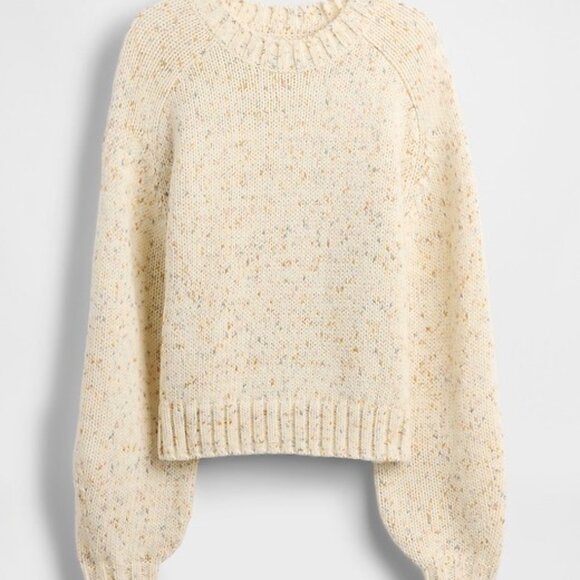 GAP Oversized Cream Pastel Knit Sweater NWT, Women’s Medium Warm Wool Pullover - Picture 3 of 9
